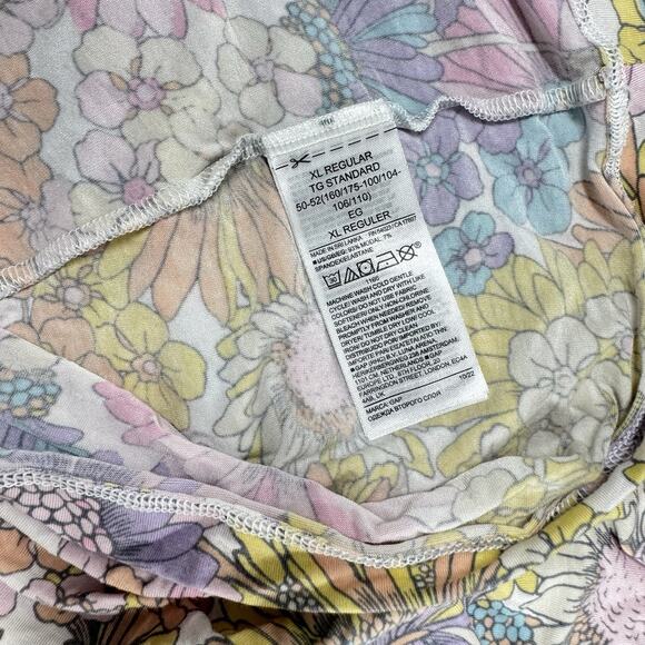 Gap Maternity Modal Floral Nursing PJ Dress Size XL Stretch Snaps Lace Shelf Bra - Picture 6 of 9